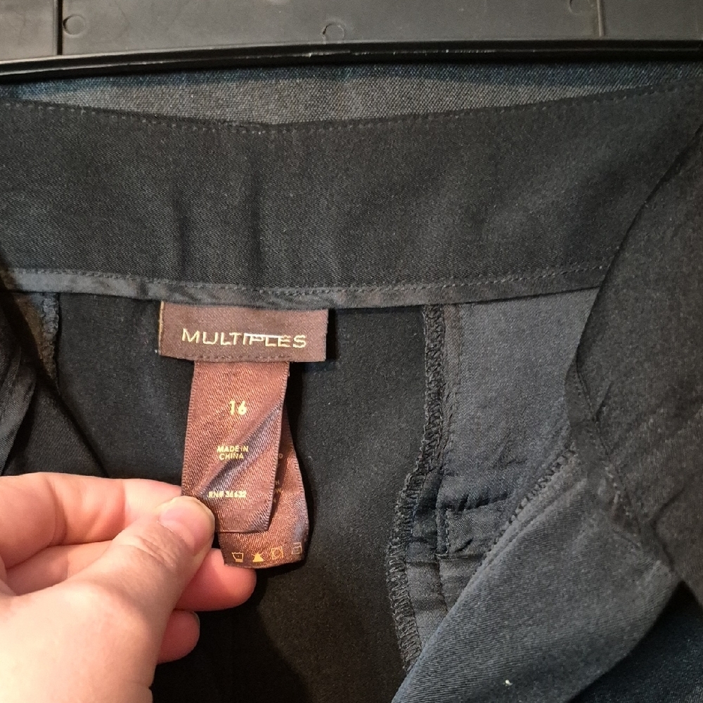 Multiples Black Dress Pants with Branded Waist Tag - Picture 2 of 3